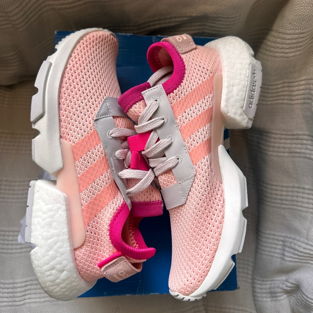 Adidas Women's Pink and Gray Athletic Shoes